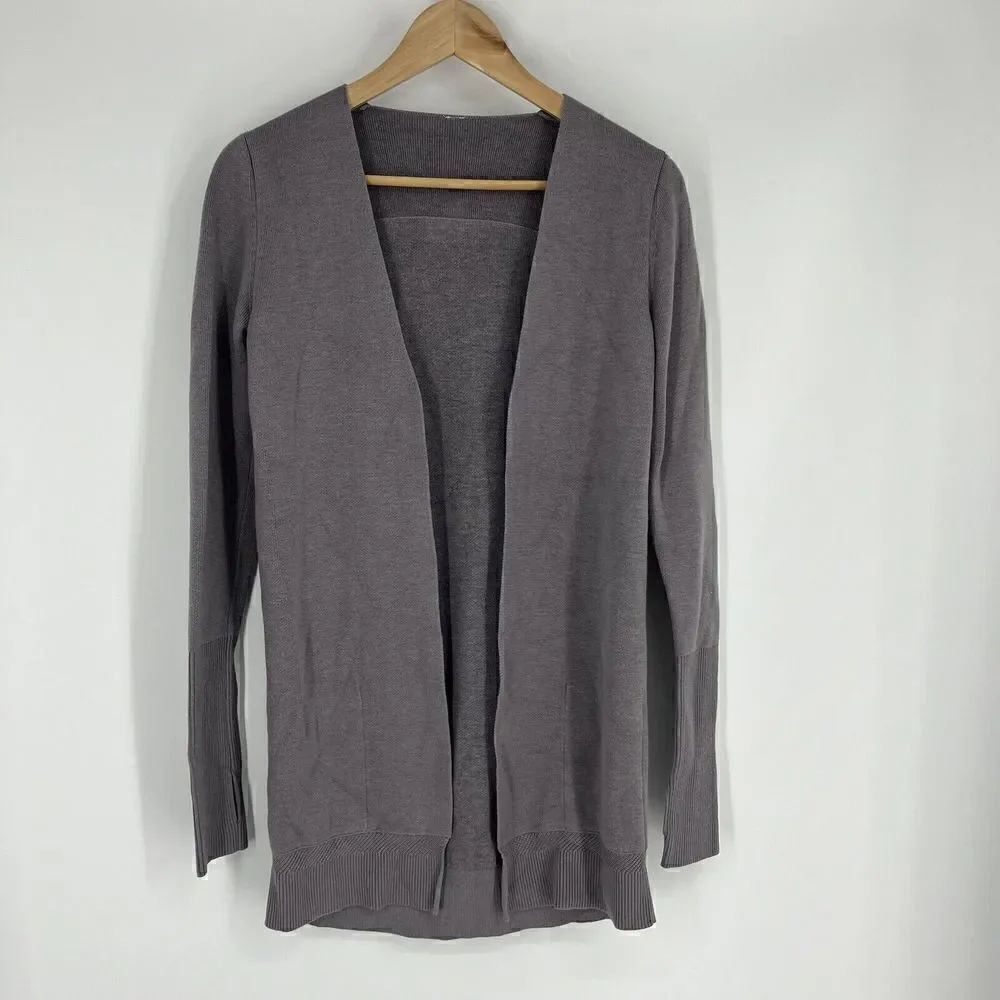 Lululemon Sweater Size 6 Heathered Mystique Purple Gray City Street Cardigan